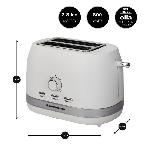 Hamilton Beach Ella Kettle and 2 Slice Toaster Bundle White